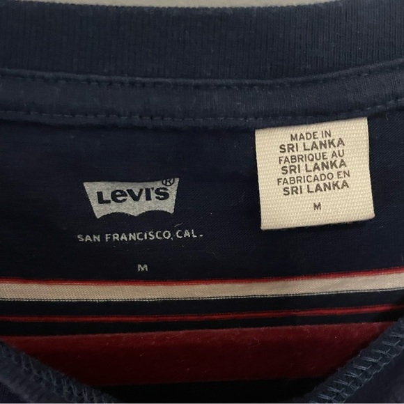 Levi Stripe Blue Red and White Short Sleeve T-Shirt Men’s Size M - Picture 4 of 4